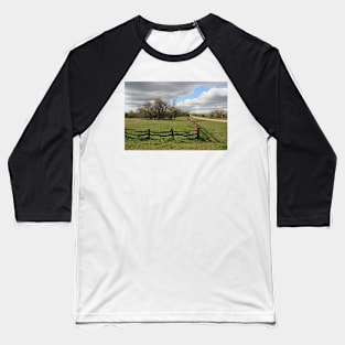 Country Wooden Fence with Storm Cloud's Baseball T-Shirt